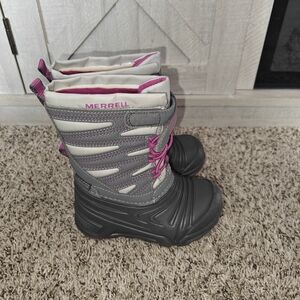 Merrell Snow Quest Lite 3.0 Jr. Waterproof Snow Boots Grey & Berry Toddler 7